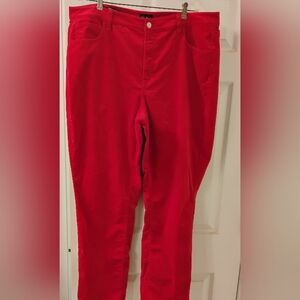Talbots Like New Velveteen Red Pants Curvy 18W
